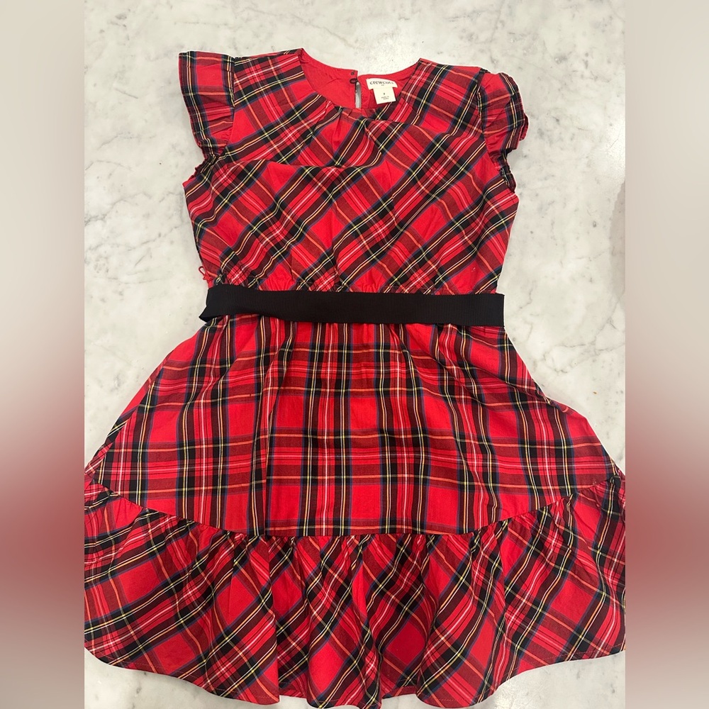 J Crew crewcuts red plaid Christmas dress size 7